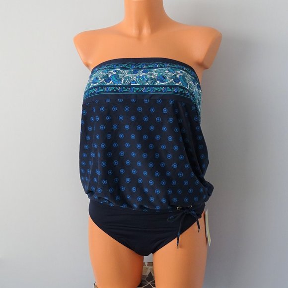 Michael Michael Kors Other - Michael Kors 2 Pc Blouson New Navy Tankini Set New